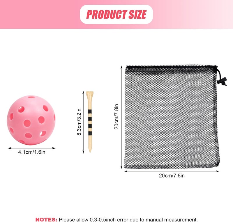 Bac-kitchen Plastic Golf Balls Practice Limited Flight Golf Training Ball Hollow Swing Practice Indoor Golf Balls with Mesh Drawstring Bag for Backyard Driving Range or Outdoor - Image 2